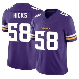 Men's Nike Jordan Hicks Purple Minnesota Vikings Game Player Jersey