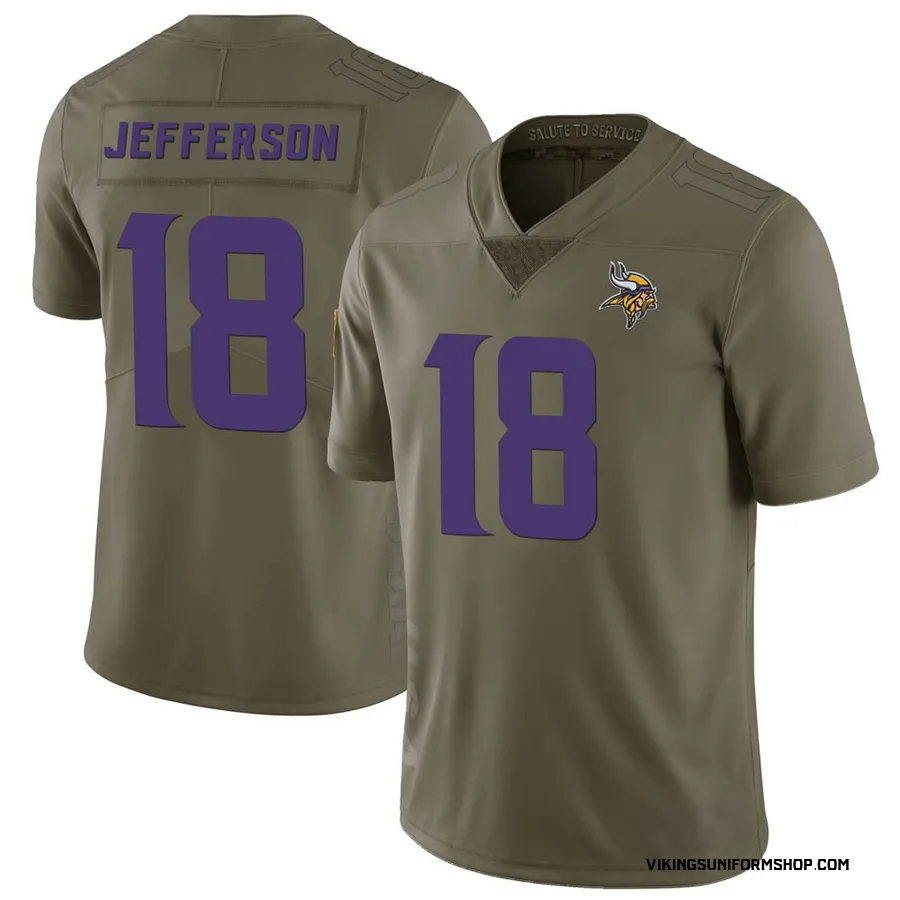 Nike Justin Jefferson Minnesota Vikings Limited Olive 2022 Salute