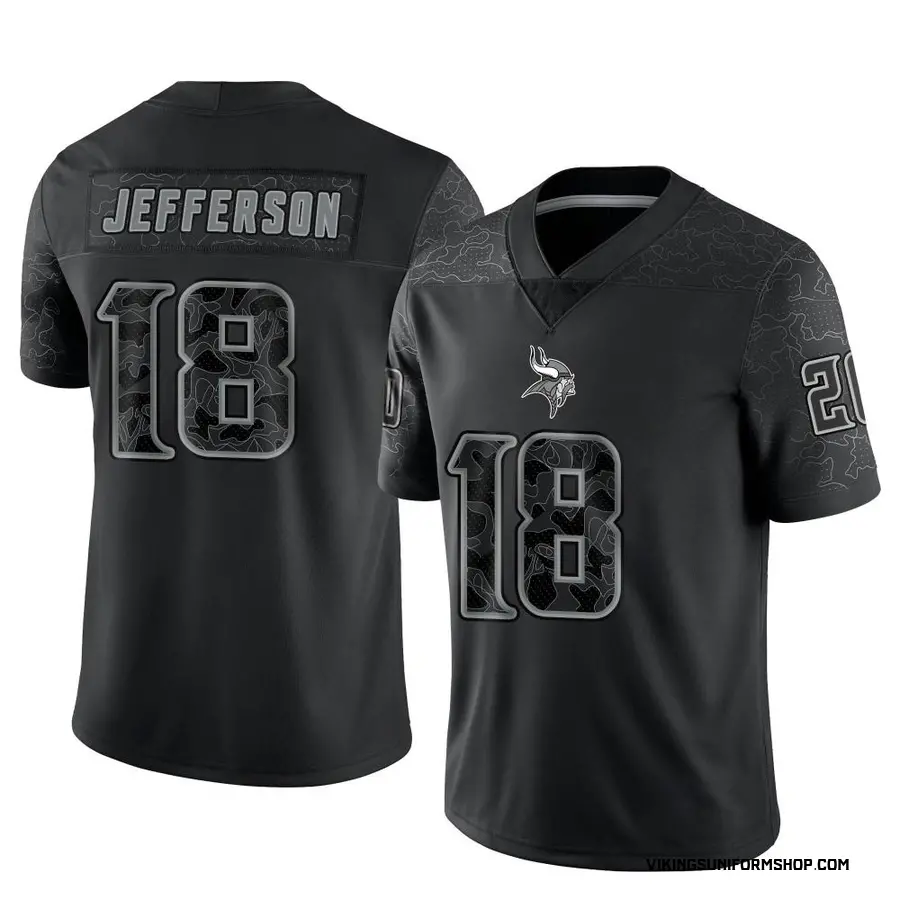 Justin Jefferson Minnesota Vikings Youth Limited Reflective Nike Jersey -  Black